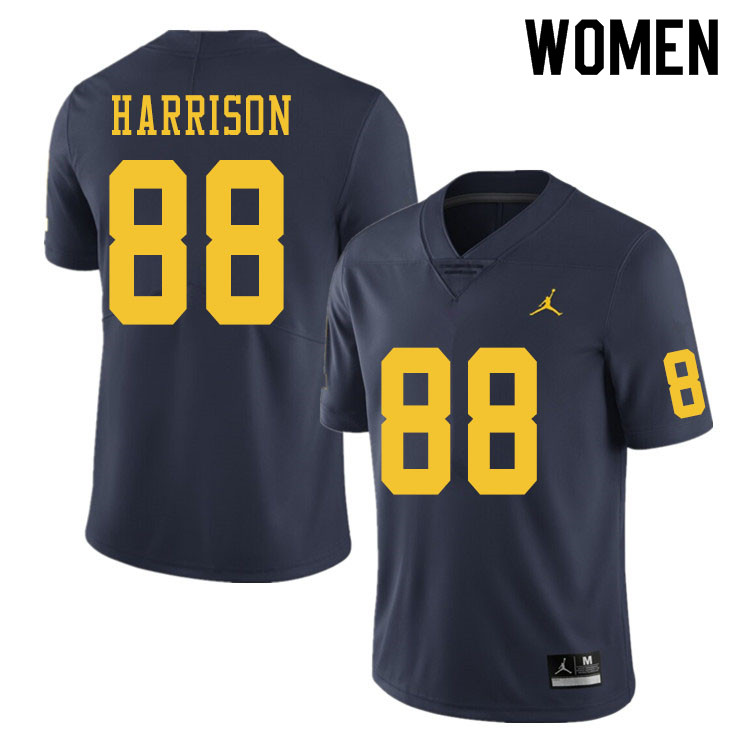 Women #88 Mathew Harrison Michigan Wolverines College Football Jerseys Sale-Navy